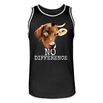 No Difference Pro Vegan Vegetan Tierschutz - Maillot de basket Homme - noir/blanc - Devant - AI Model Male 185 dark (185cm)