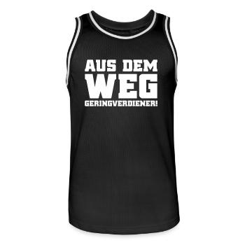 Aus Dem Weg Geringverdiener Bitcoin Miner Trader - Männer Basketball-Trikot - Schwarz/Weiß - Vorne - AI Model Male 185 dark (185cm)