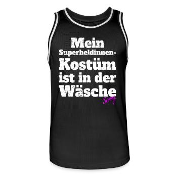 Superheldin Kostüm Ist In Der Wäsche Köln Karneval - Männer Basketball-Trikot - Schwarz/Weiß - Vorne - AI Model Male 185 dark (185cm)