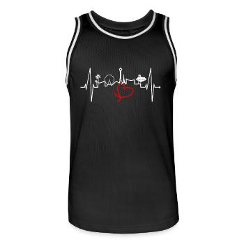 Las Vegas Skyline Heartbeat Nevada USA Heart Love - Maillot de basket Homme - noir/blanc - Devant - AI Model Male 185 dark (185cm)