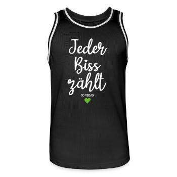 Veganer Jeder Biss Zählt Ich Liebe Tiere Go Vegan - Männer Basketball-Trikot - Schwarz/Weiß - Vorne - AI Model Male 185 dark (185cm)