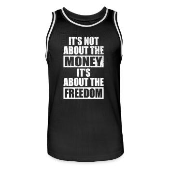 Unternehmer Freiheit Aktien ETF It's About Freedom - Männer Basketball-Trikot - Schwarz/Weiß - Vorne - AI Model Male 185 dark (185cm)