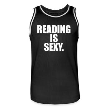 Reading Is Sexy Bookworm Bookworm Reading Books - Men's Basketball Jersey - black/white - Front - AI Model Male 185 dark (185cm)