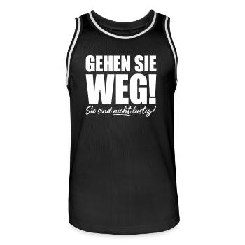 Go Away You're Not Funny Joke Sarcasm - Men's Basketball Jersey - black/white - Front - AI Model Male 185 dark (185cm)
