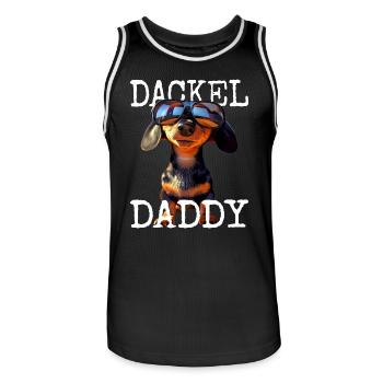 Dackel Daddy Dachshund Dad Wiener Papa Vatertag - Männer Basketball-Trikot - Schwarz/Weiß - Vorne - AI Model Male 185 dark (185cm)