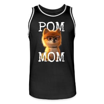 Pom Mom Pomeranian Mommy Spitz Mom Mother's Day Mom - Men's Basketball Jersey - black/white - Front - AI Model Male 185 dark (185cm)