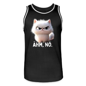 Ähm Nö Katze Nein No Faulenzer Neinsagen Katzen - Männer Basketball-Trikot - Schwarz/Weiß - Vorne - AI Model Male 185 dark (185cm)