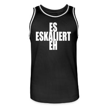 Ça s’intensifie quand même : fête, club, enterrement de vie de garçon - Maillot de basket Homme - noir/blanc - Devant - AI Model Male 185 dark (185cm)