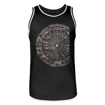 mandala - Männer Basketball-Trikot - Schwarz/Weiß - Vorne - AI Model Male 185 dark (185cm)
