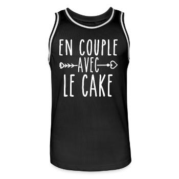En Couple avec Cake, cadeau Fans de Cake - Maillot de basket Homme - noir/blanc - Devant - AI Model Male 185 dark (185cm)
