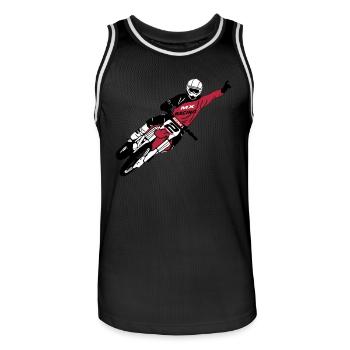 Moto Cross - motocross - Männer Basketball-Trikot - Schwarz/Weiß - Vorne - AI Model Male 185 dark (185cm)