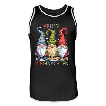 Gnom Frohe Weihnachten Gnome Familie Wichtel süß - Männer Basketball-Trikot - Schwarz/Weiß - Vorne - AI Model Male 185 dark (185cm)