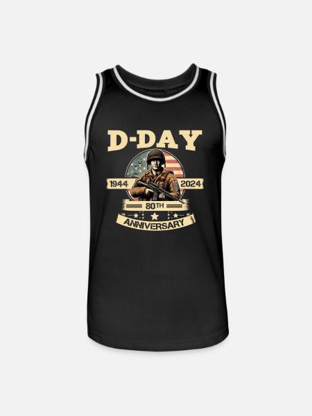 D-DAY 80 th ANNIVERSARY - Maillot de basket Homme - noir/blanc