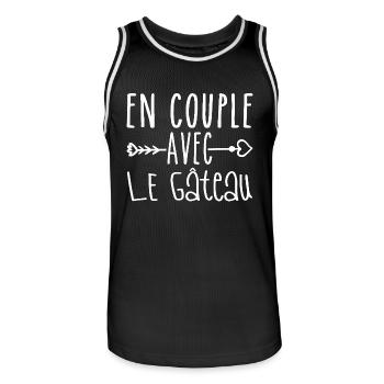 En Couple avec Gâteau, cadeau Fans de Gâteau - Maillot de basket Homme - noir/blanc - Devant - AI Model Male 185 dark (185cm)