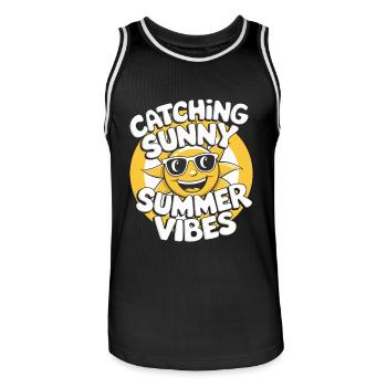 Sunny Summer Moments Vibes Sommer Sonne - Männer Basketball-Trikot - Schwarz/Weiß - Vorne - AI Model Male 185 dark (185cm)