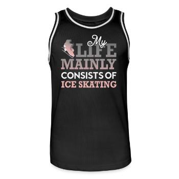 Skater Ma Vie Se Compose Principalement De SkateTshirt - Maillot de basket Homme - noir/blanc - Devant - AI Model Male 185 dark (185cm)