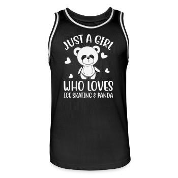Just a Girl who Loves Skating and Panda- Eislaufen - Männer Basketball-Trikot - Schwarz/Weiß - Vorne - AI Model Male 185 dark (185cm)