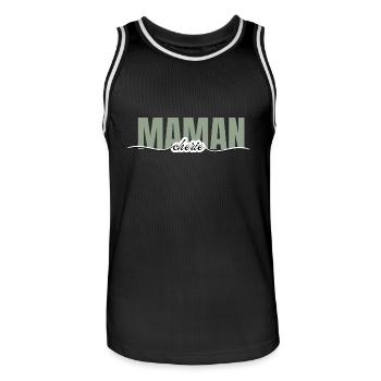 Mama Liebling - Mama Geschenk - Männer Basketball-Trikot - Schwarz/Weiß - Vorne - AI Model Male 185 dark (185cm)