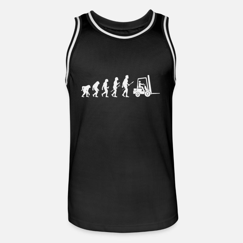 Gabelstapler-Evolution - Männer Basketball-Trikot - Schwarz/Weiß