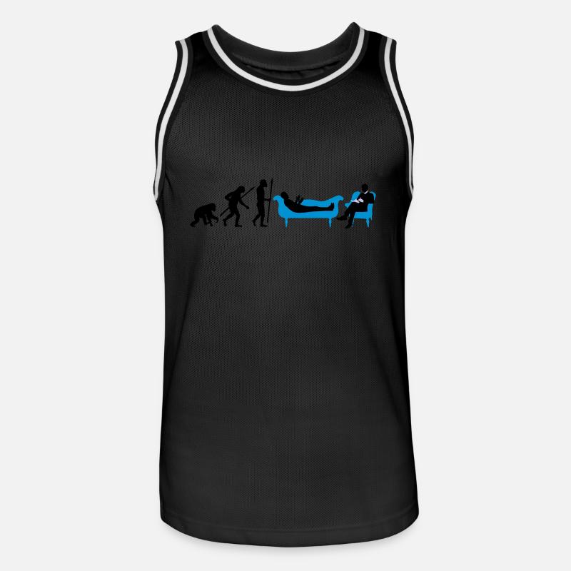 evolution_therapeut_psychologe_11_2016_b - Männer Basketball-Trikot - Schwarz/Weiß