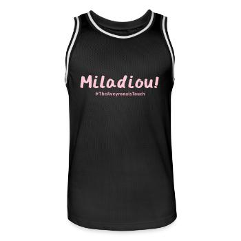 Miladiou - Maillot de basket Homme - noir/blanc - Devant - AI Model Male 185 dark (185cm)