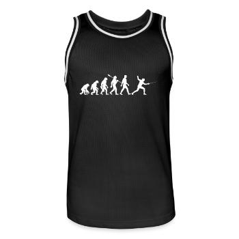 Evolution - Fechten - Fechter - Kampfsport - Männer Basketball-Trikot - Schwarz/Weiß - Vorne - AI Model Male 185 dark (185cm)