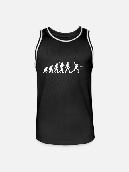 Evolution - Fechten - Fechter - Kampfsport - Männer Basketball-Trikot - Schwarz/Weiß