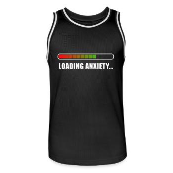 Loading L’anxiété... - Maillot de basket Homme - noir/blanc - Devant - AI Model Male 185 dark (185cm)