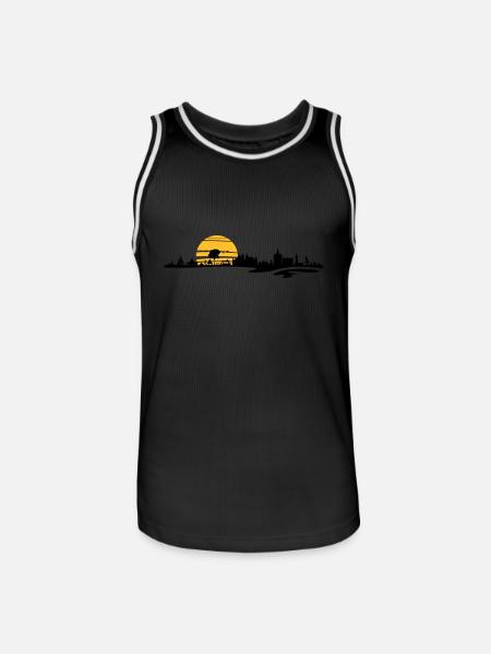 Skyline - Mecklenburg-Vorpommern - Männer Basketball-Trikot - Schwarz/Weiß