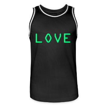 Love - Männer Basketball-Trikot - Schwarz/Weiß - Vorne - AI Model Male 185 dark (185cm)