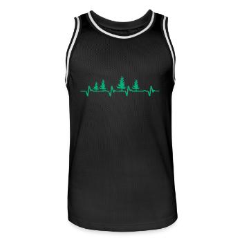 Wald Baum Herzschlag Förster - Männer Basketball-Trikot - Schwarz/Weiß - Vorne - AI Model Male 185 dark (185cm)