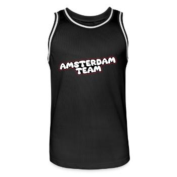Amsterdam Team - Men's Basketball Jersey - black/white - Front - AI Model Male 185 dark (185cm)