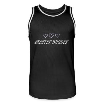 Best Brother Heart Love - Men's Basketball Jersey - black/white - Front - AI Model Male 185 dark (185cm)