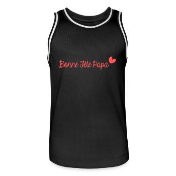 BONNE FÊTE PAPA. PAPA. FÊTE DES PÈRES. BONNE FÊTE - Maillot de basket Homme - noir/blanc - Devant - AI Model Male 185 dark (185cm)
