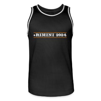 Rimini 2024 - Männer Basketball-Trikot - Schwarz/Weiß - Vorne - AI Model Male 185 dark (185cm)