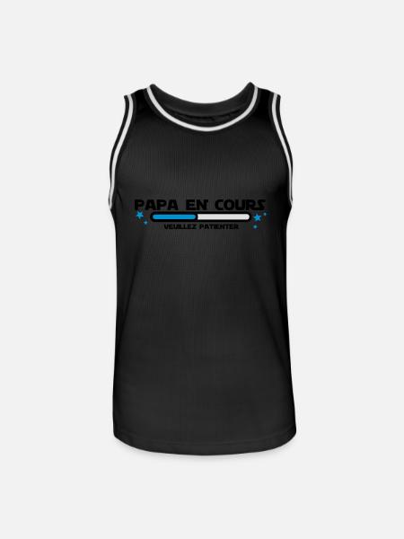 PAPA EN COURS - Maillot de basket Homme - noir/blanc