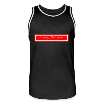 Merry Christmas - Men's Basketball Jersey - black/white - Front - AI Model Male 185 dark (185cm)