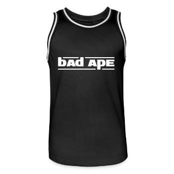 Bad Ape 02 (White Text) - Men's Basketball Jersey - black/white - Front - AI Model Male 185 dark (185cm)