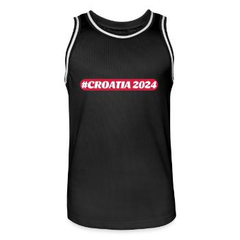 Croatia 2024 - Männer Basketball-Trikot - Schwarz/Weiß - Vorne - AI Model Male 185 dark (185cm)