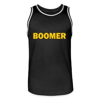 Boomer - Männer Basketball-Trikot - Schwarz/Weiß - Vorne - AI Model Male 185 dark (185cm)