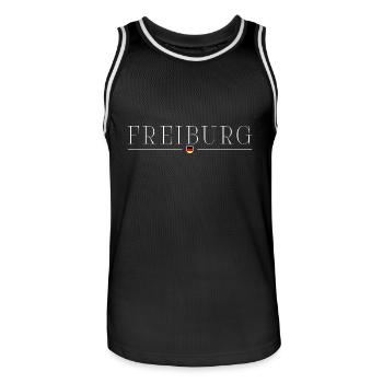 Freiburg, Deutschland Eleganz Stil Design T-Shirt - Männer Basketball-Trikot - Schwarz/Weiß - Vorne - AI Model Male 185 dark (185cm)