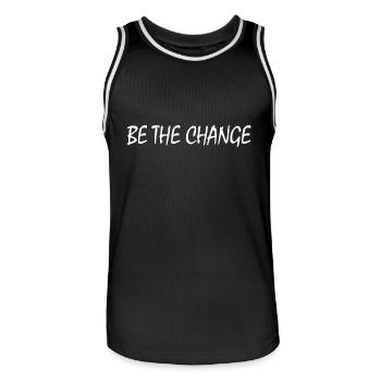 be the change - Männer Basketball-Trikot - Schwarz/Weiß - Vorne - AI Model Male 185 dark (185cm)