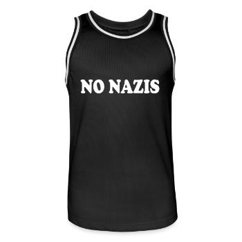 No nazis - Männer Basketball-Trikot - Schwarz/Weiß - Vorne - AI Model Male 185 dark (185cm)
