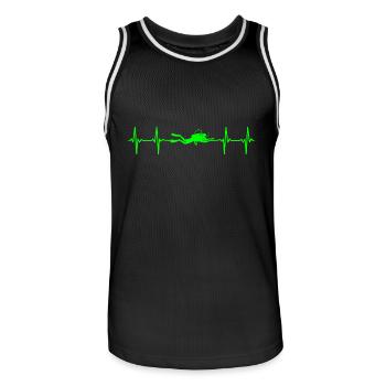 Masque de plongée Heartbeat - Maillot de basket Homme - noir/blanc - Devant - AI Model Male 185 dark (185cm)