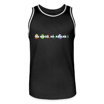 No Noob no arnak ! - Maillot de basket Homme - noir/blanc - Devant - AI Model Male 185 dark (185cm)
