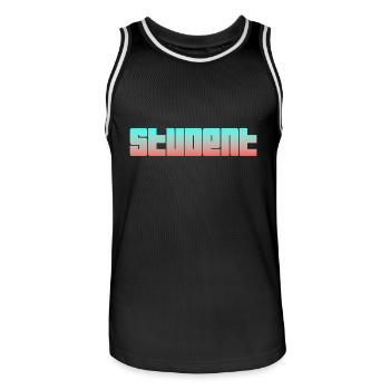 Student Logo - Men's Basketball Jersey - black/white - Front - AI Model Male 185 dark (185cm)