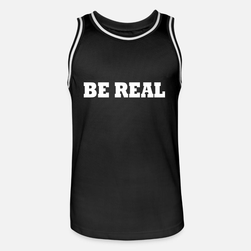 Be real - Männer Basketball-Trikot - Schwarz/Weiß