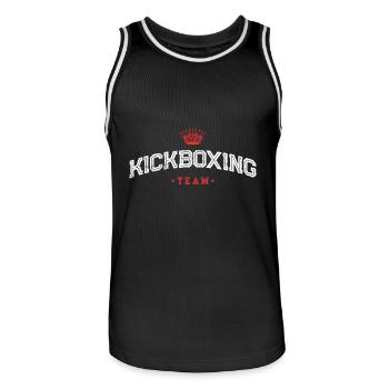 Équipe de kickboxing - Maillot de basket Homme - noir/blanc - Devant - AI Model Male 185 dark (185cm)