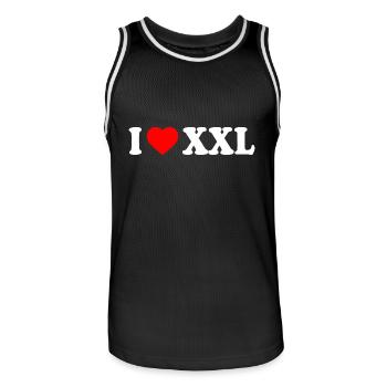 I love xxl - Maillot de basket Homme - noir/blanc - Devant - AI Model Male 185 dark (185cm)