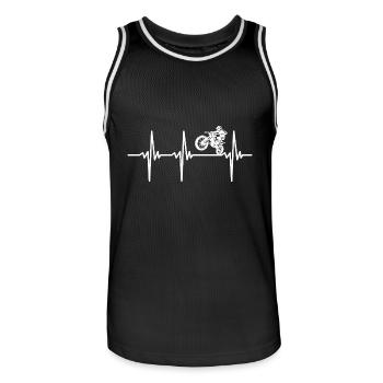 Heartbeat for extreme off-road enduro motorcycles - Men's Basketball Jersey - black/white - Front - AI Model Male 185 dark (185cm)